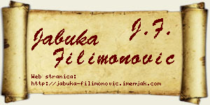Jabuka Filimonović vizit kartica